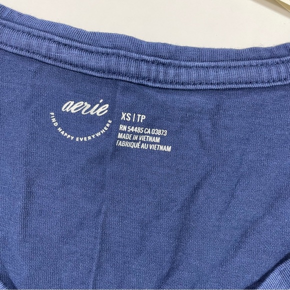 New Aerie Oversized Cotton Tee Shirt Blue - Picture 4 of 6